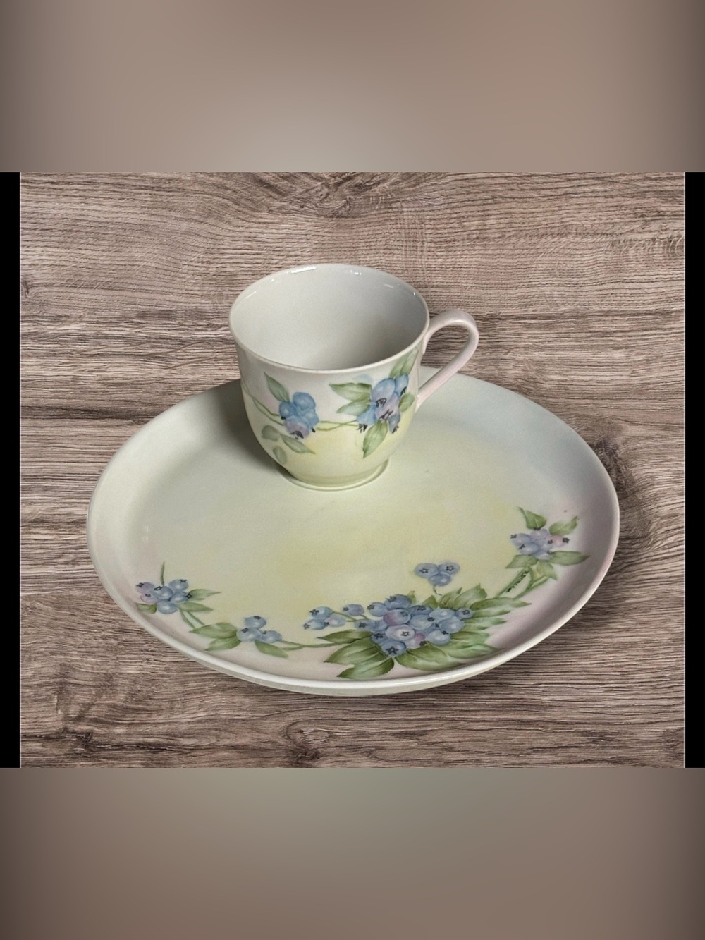 EUC Vintage Bavaria China Bluberry Luncheon Snack Set